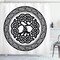 Ambesonne Celtic Shower Curtain, Native Celtic Tree of Life Ireland Early Renaissance Modern Design, Cloth Fabric Bathroom Decor Set with Hooks, 69" W x 75" L, Black White
